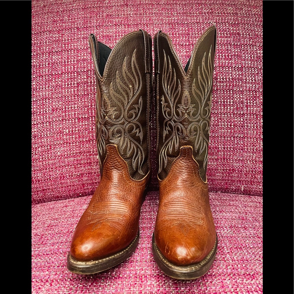 LAREDO Copper Kettle Leather Stitched Cowboy Boots